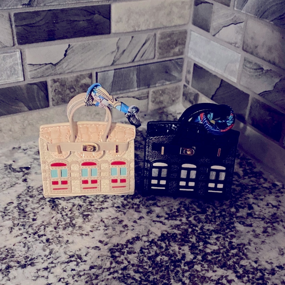 Cream and Black Purse or Backpack Decorations